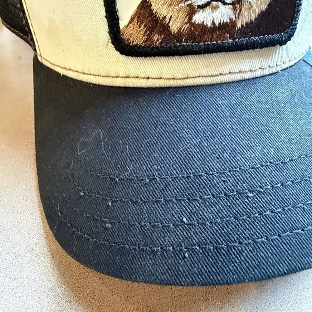 Goorin Bros King Lion Trucker Hat White/Black Adjustable Mesh Back The Farm